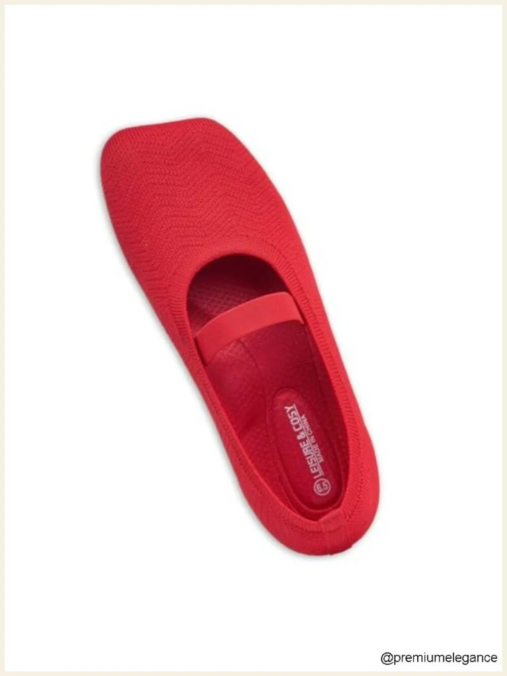 Mary Jane Ballet Flats Wide Toe Box Knit Shoes for Women Slip Resistant